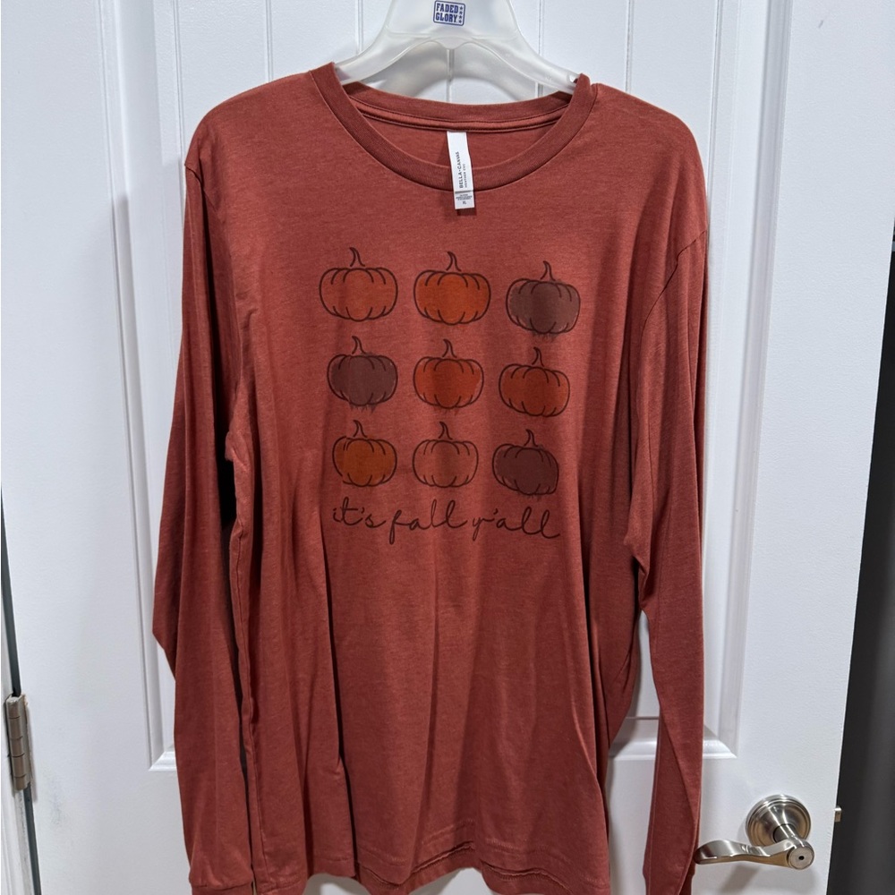 Bella Canvas Fall Pumpkin Long Sleeve Tee